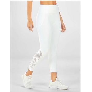 Fabletics White Lattice Leggings Mesh Powerhold